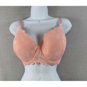 Adrienne Vittadini Studio Pink Floral Lace Underwire Bra 40D Full Coverage